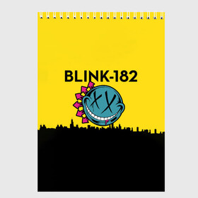 Скетчбук с принтом Blink-182 город в Петрозаводске, 100% бумага
 | 48 листов, плотность листов — 100 г/м2, плотность картонной обложки — 250 г/м2. Листы скреплены сверху удобной пружинной спиралью | blink | альтернативный рок | блинк | город | желтый | марк хоппус | музыка | мэтт скиба | панк | панк рок | песни | поп панк | рок | скейт панк | смайл | солнце | трэвис баркер