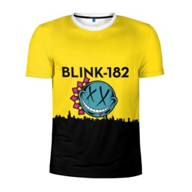 Мужская футболка 3D спортивная с принтом Blink-182 город в Петрозаводске, 100% полиэстер с улучшенными характеристиками | приталенный силуэт, круглая горловина, широкие плечи, сужается к линии бедра | Тематика изображения на принте: blink | альтернативный рок | блинк | город | желтый | марк хоппус | музыка | мэтт скиба | панк | панк рок | песни | поп панк | рок | скейт панк | смайл | солнце | трэвис баркер