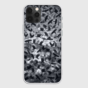 Чехол для iPhone 12 Pro Max с принтом Вороны в Петрозаводске, Силикон |  | ворон | ворона | воронье | небо | паттрен | птицы | серый | стая | текстура | хеллоуин