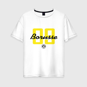 Женская футболка хлопок Oversize с принтом Borussia Dortmund - Borusse 09 (New 2018 Design) в Петрозаводске, 100% хлопок | свободный крой, круглый ворот, спущенный рукав, длина до линии бедер
 | боруссия дортмунд