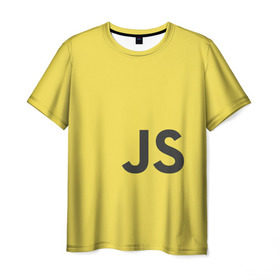 Мужская футболка 3D с принтом JavaScript в Петрозаводске, 100% полиэфир | прямой крой, круглый вырез горловины, длина до линии бедер | javascript | js