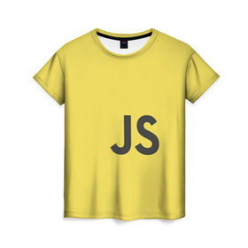 Женская футболка 3D с принтом JavaScript в Петрозаводске, 100% полиэфир ( синтетическое хлопкоподобное полотно) | прямой крой, круглый вырез горловины, длина до линии бедер | javascript | js