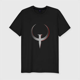 Мужская футболка премиум с принтом Quake Champions - Logo в Петрозаводске, 92% хлопок, 8% лайкра | приталенный силуэт, круглый вырез ворота, длина до линии бедра, короткий рукав | cq | q1 | q2 | q3 | quake champions | quake live