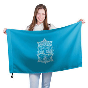 Флаг 3D с принтом India в Петрозаводске, 100% полиэстер | плотность ткани — 95 г/м2, размер — 67 х 109 см. Принт наносится с одной стороны | india | будда | буддизм | индия | символика индии | слон | хинди