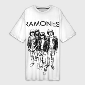 Платье-футболка 3D с принтом Рамонс в Петрозаводске,  |  | ramones | панк | рамонс | рок