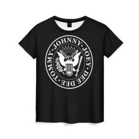 Женская футболка 3D с принтом The Ramones в Петрозаводске, 100% полиэфир ( синтетическое хлопкоподобное полотно) | прямой крой, круглый вырез горловины, длина до линии бедер | Тематика изображения на принте: punk | ramones | rock | панк | рамонс | рок