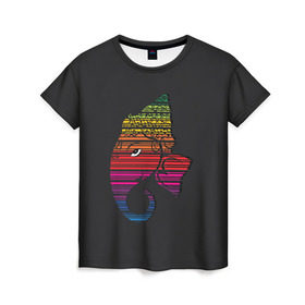 Женская футболка 3D с принтом Индийский слон в Петрозаводске, 100% полиэфир ( синтетическое хлопкоподобное полотно) | прямой крой, круглый вырез горловины, длина до линии бедер | india | будда | буддизм | индия | орнамент индии | символика индии | слон | хинди | этнический узор
