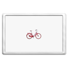 Магнит 45*70 с принтом Велосипед в Петрозаводске, Пластик | Размер: 78*52 мм; Размер печати: 70*45 | bicycle | байсикл | велик | красный | москва | педали
