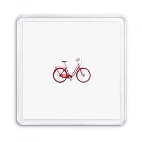 Магнит 55*55 с принтом Велосипед в Петрозаводске, Пластик | Размер: 65*65 мм; Размер печати: 55*55 мм | bicycle | байсикл | велик | красный | москва | педали