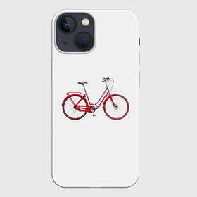 Чехол для iPhone 13 mini с принтом Велосипед в Петрозаводске,  |  | Тематика изображения на принте: bicycle | байсикл | велик | красный | москва | педали