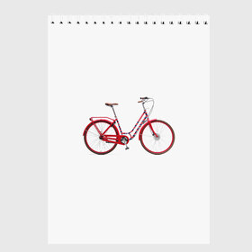 Скетчбук с принтом Велосипед в Петрозаводске, 100% бумага
 | 48 листов, плотность листов — 100 г/м2, плотность картонной обложки — 250 г/м2. Листы скреплены сверху удобной пружинной спиралью | Тематика изображения на принте: bicycle | байсикл | велик | красный | москва | педали
