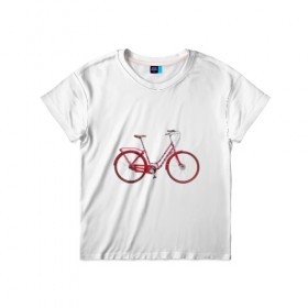 Детская футболка 3D с принтом Велосипед в Петрозаводске, 100% гипоаллергенный полиэфир | прямой крой, круглый вырез горловины, длина до линии бедер, чуть спущенное плечо, ткань немного тянется | Тематика изображения на принте: bicycle | байсикл | велик | красный | москва | педали