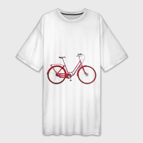 Платье-футболка 3D с принтом Велосипед в Петрозаводске,  |  | bicycle | байсикл | велик | красный | москва | педали