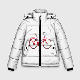 Зимняя куртка для мальчиков 3D с принтом Велосипед в Петрозаводске, ткань верха — 100% полиэстер; подклад — 100% полиэстер, утеплитель — 100% полиэстер | длина ниже бедра, удлиненная спинка, воротник стойка и отстегивающийся капюшон. Есть боковые карманы с листочкой на кнопках, утяжки по низу изделия и внутренний карман на молнии. 

Предусмотрены светоотражающий принт на спинке, радужный светоотражающий элемент на пуллере молнии и на резинке для утяжки | bicycle | байсикл | велик | красный | москва | педали