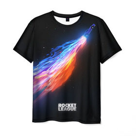 Мужская футболка 3D с принтом Rocket League в Петрозаводске, 100% полиэфир | прямой крой, круглый вырез горловины, длина до линии бедер | rocket league