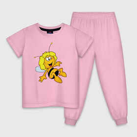 Детская пижама хлопок с принтом пчелка Майя в Петрозаводске, 100% хлопок |  брюки и футболка прямого кроя, без карманов, на брюках мягкая резинка на поясе и по низу штанин
 | вилли | майя | мая | пчелка | пчёлка майя | флип