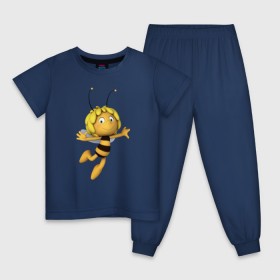 Детская пижама хлопок с принтом пчелка Майя в Петрозаводске, 100% хлопок |  брюки и футболка прямого кроя, без карманов, на брюках мягкая резинка на поясе и по низу штанин
 | вилли | майя | мая | пчелка | пчёлка майя | флип
