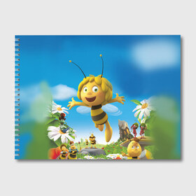 Альбом для рисования с принтом Пчелка Майя в Петрозаводске, 100% бумага
 | матовая бумага, плотность 200 мг. | вилли | майя | мая | пчелка | пчёлка майя | флип