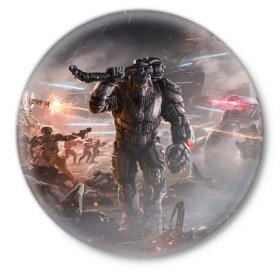 Значок с принтом Halo wars в Петрозаводске,  металл | круглая форма, металлическая застежка в виде булавки | Тематика изображения на принте: halo