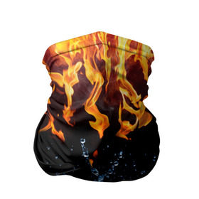 Бандана-труба 3D с принтом Две стихии в Петрозаводске, 100% полиэстер, ткань с особыми свойствами — Activecool | плотность 150‒180 г/м2; хорошо тянется, но сохраняет форму | cold | fire | ice | вода water | лёд | огонь | пламя | стихиz | холод