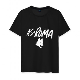 Мужская футболка хлопок с принтом A S Roma - White Graphic в Петрозаводске, 100% хлопок | прямой крой, круглый вырез горловины, длина до линии бедер, слегка спущенное плечо. | 