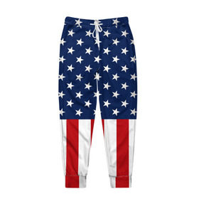 Мужские брюки 3D с принтом Флаг США в Петрозаводске, 100% полиэстер | манжеты по низу, эластичный пояс регулируется шнурком, по бокам два кармана без застежек, внутренняя часть кармана из мелкой сетки | flag | usa | патриотизм | сша | флаг