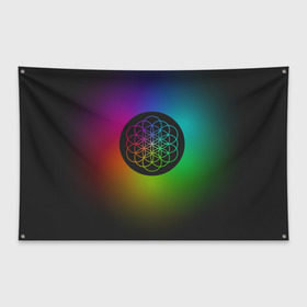 Флаг-баннер с принтом Coldplay в Петрозаводске, 100% полиэстер | размер 67 х 109 см, плотность ткани — 95 г/м2; по краям флага есть четыре люверса для крепления | cold play | rock | колд плей | колд плэй | колдплей | колдплэй | рок