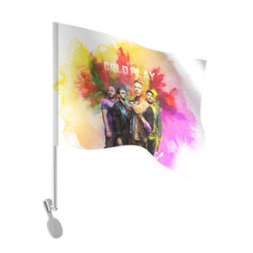 Флаг для автомобиля с принтом Coldplay в Петрозаводске, 100% полиэстер | Размер: 30*21 см | cold play | rock | колд плей | колд плэй | колдплей | колдплэй | рок
