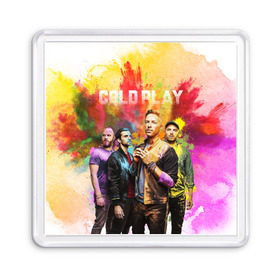 Магнит 55*55 с принтом Coldplay в Петрозаводске, Пластик | Размер: 65*65 мм; Размер печати: 55*55 мм | Тематика изображения на принте: cold play | rock | колд плей | колд плэй | колдплей | колдплэй | рок