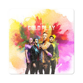 Магнит виниловый Квадрат с принтом Coldplay в Петрозаводске, полимерный материал с магнитным слоем | размер 9*9 см, закругленные углы | Тематика изображения на принте: cold play | rock | колд плей | колд плэй | колдплей | колдплэй | рок
