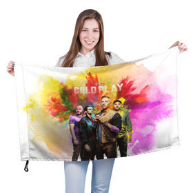 Флаг 3D с принтом Coldplay в Петрозаводске, 100% полиэстер | плотность ткани — 95 г/м2, размер — 67 х 109 см. Принт наносится с одной стороны | cold play | rock | колд плей | колд плэй | колдплей | колдплэй | рок