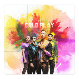 Магнитный плакат 3Х3 с принтом Coldplay в Петрозаводске, Полимерный материал с магнитным слоем | 9 деталей размером 9*9 см | cold play | rock | колд плей | колд плэй | колдплей | колдплэй | рок