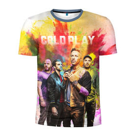 Мужская футболка 3D спортивная с принтом Coldplay в Петрозаводске, 100% полиэстер с улучшенными характеристиками | приталенный силуэт, круглая горловина, широкие плечи, сужается к линии бедра | cold play | rock | колд плей | колд плэй | колдплей | колдплэй | рок
