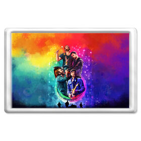 Магнит 45*70 с принтом Coldplay в Петрозаводске, Пластик | Размер: 78*52 мм; Размер печати: 70*45 | Тематика изображения на принте: 