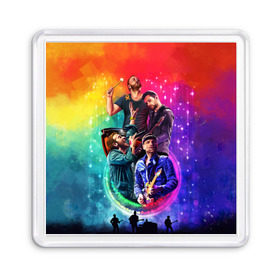 Магнит 55*55 с принтом Coldplay в Петрозаводске, Пластик | Размер: 65*65 мм; Размер печати: 55*55 мм | Тематика изображения на принте: 