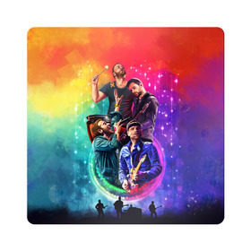 Магнит виниловый Квадрат с принтом Coldplay в Петрозаводске, полимерный материал с магнитным слоем | размер 9*9 см, закругленные углы | Тематика изображения на принте: 