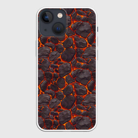 Чехол для iPhone 13 mini с принтом Голем в Петрозаводске,  |  | вулкан | голем | демон | жара | камень | лава | огонь | пламя | солнце
