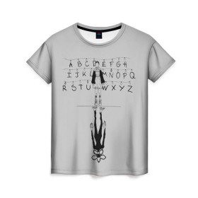 Женская футболка 3D с принтом Лампочки в Петрозаводске, 100% полиэфир ( синтетическое хлопкоподобное полотно) | прямой крой, круглый вырез горловины, длина до линии бедер | stranger things | гирлянда | очень странные дела