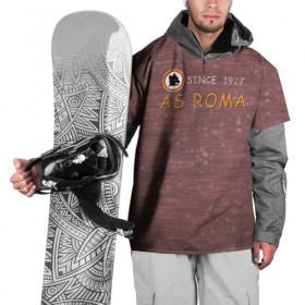 Накидка на куртку 3D с принтом A S Roma - Vintage No.3 в Петрозаводске, 100% полиэстер |  | рим | рома
