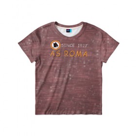 Детская футболка 3D с принтом A S Roma - Vintage No.3 в Петрозаводске, 100% гипоаллергенный полиэфир | прямой крой, круглый вырез горловины, длина до линии бедер, чуть спущенное плечо, ткань немного тянется | рим | рома