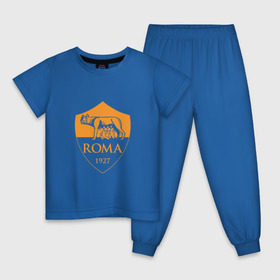 Детская пижама хлопок с принтом A S Roma - Autumn Top в Петрозаводске, 100% хлопок |  брюки и футболка прямого кроя, без карманов, на брюках мягкая резинка на поясе и по низу штанин
 | Тематика изображения на принте: as roma | roma | рома | футбол