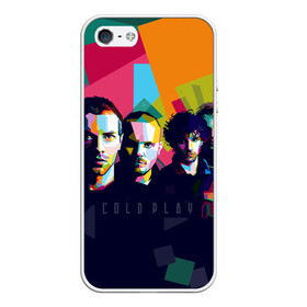 Чехол для iPhone 5/5S матовый с принтом Coldplay в Петрозаводске, Силикон | Область печати: задняя сторона чехла, без боковых панелей | cold play | rock | колд плей | колд плэй | колдплей | колдплэй | рок