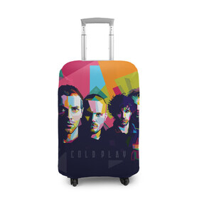 Чехол для чемодана 3D с принтом Coldplay в Петрозаводске, 86% полиэфир, 14% спандекс | двустороннее нанесение принта, прорези для ручек и колес | cold play | rock | колд плей | колд плэй | колдплей | колдплэй | рок