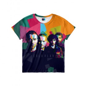 Детская футболка 3D с принтом Coldplay в Петрозаводске, 100% гипоаллергенный полиэфир | прямой крой, круглый вырез горловины, длина до линии бедер, чуть спущенное плечо, ткань немного тянется | cold play | rock | колд плей | колд плэй | колдплей | колдплэй | рок