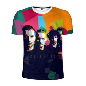 Мужская футболка 3D спортивная с принтом Coldplay в Петрозаводске, 100% полиэстер с улучшенными характеристиками | приталенный силуэт, круглая горловина, широкие плечи, сужается к линии бедра | cold play | rock | колд плей | колд плэй | колдплей | колдплэй | рок