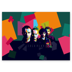 Поздравительная открытка с принтом Coldplay в Петрозаводске, 100% бумага | плотность бумаги 280 г/м2, матовая, на обратной стороне линовка и место для марки
 | cold play | rock | колд плей | колд плэй | колдплей | колдплэй | рок