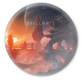 Значок с принтом Stellaris в Петрозаводске,  металл | круглая форма, металлическая застежка в виде булавки | stellaris