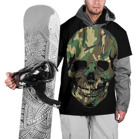 Накидка на куртку 3D с принтом Череп Армия в Петрозаводске, 100% полиэстер |  | army | biker | ffm | skeleton | skull | армия | байкер | камуфляж | каска | скелет | череп | шлем