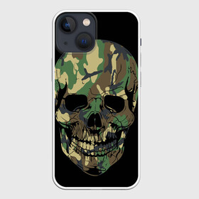 Чехол для iPhone 13 mini с принтом Череп Армия в Петрозаводске,  |  | army | biker | ffm | skeleton | skull | армия | байкер | камуфляж | каска | скелет | череп | шлем