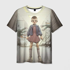 Мужская футболка 3D с принтом Girl в Петрозаводске, 100% полиэфир | прямой крой, круглый вырез горловины, длина до линии бедер | stranger things | очень странные дела